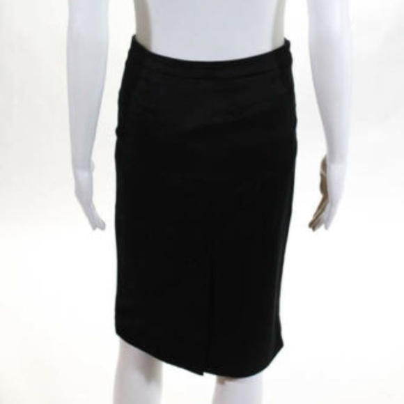 Joseph Black Cotton Knee Length Pencil Skirt Small - Picture 3 of 4